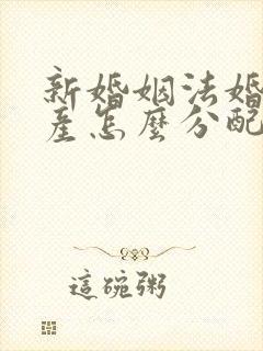 新婚姻法婚前财产怎么分配