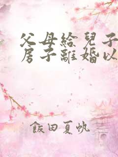 父母给儿子买的房子离婚以后归谁