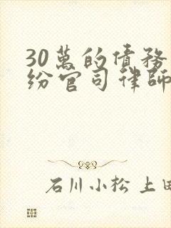 30万的债务纠纷官司律师收费标准