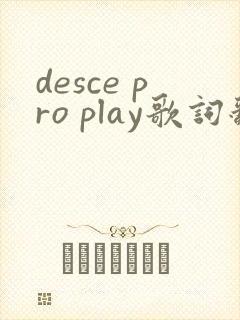 desce pro play歌词翻译