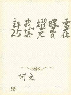 许我耀眼电视剧25集免费在线观看