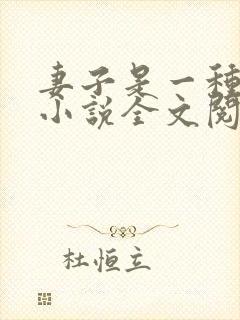 妻子是一种感觉小说全文阅读