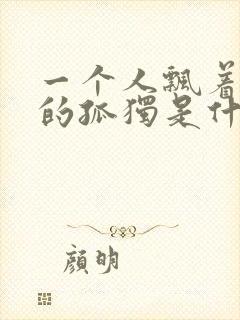 一个人飘着孤单的孤独是什么歌