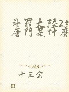 斗罗大陆2绝世唐门是什么