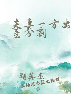 夫妻一方出轨财产分割