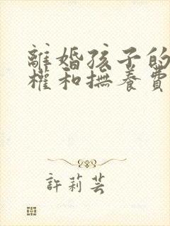 离婚孩子的抚养权和抚养费