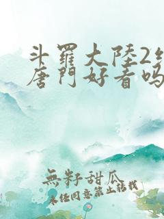 斗罗大陆2绝世唐门好看吗