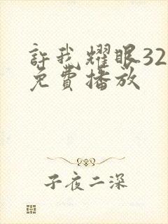 许我耀眼32集免费播放