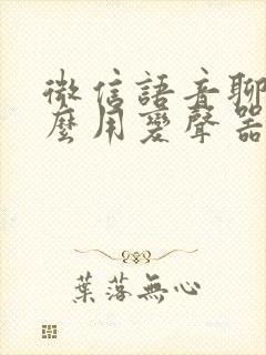 微信语音聊天怎么用变声器