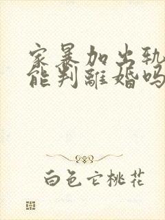 家暴加出轨一次能判离婚吗