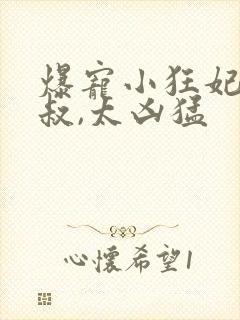 爆宠小狂妃:皇叔,太凶猛