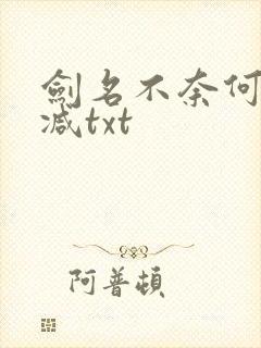 剑名不奈何无删减txt