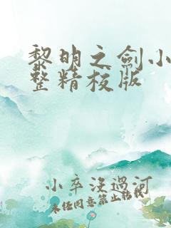 黎明之剑小说完整精校版