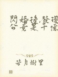 闪婚后,发现老公竟是千亿大佬全部章节