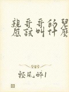 亲哥哥的儿子我应该叫什么