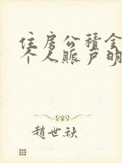 住房公积金查询个人账户明细查询