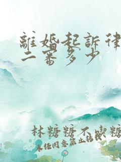 离婚起诉律师费二审多少