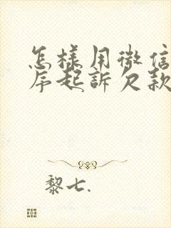 怎样用微信小程序起诉欠款人