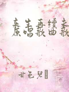 来生再续未了情原唱歌曲歌词