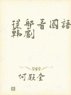 从哪看国语版的韩剧