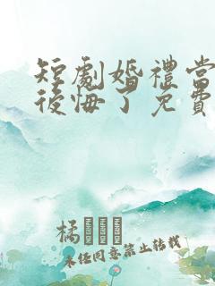 短剧婚礼当天我后悔了免费观看