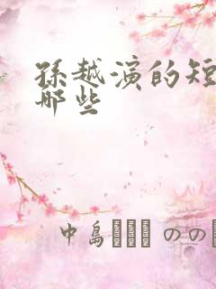 孙越演的短剧有哪些