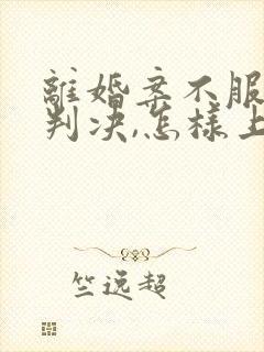 离婚案不服一审判决,怎样上诉二审