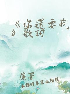 《你还要我怎样》歌词