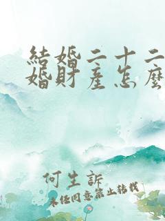 结婚二十二年离婚财产怎么分配