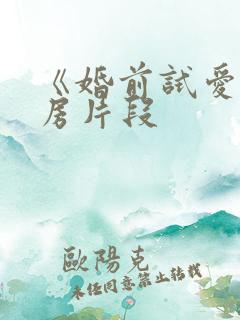 《婚前试爱》圆房片段