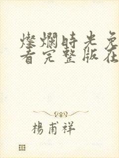 灿烂时光免费观看完整版在线全集