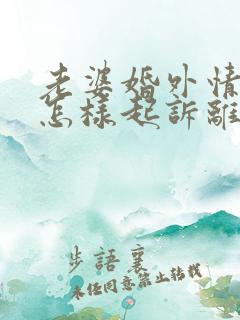 老婆婚外情我该怎样起诉离婚