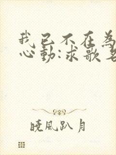 我已不在为谁而心动:求歌名