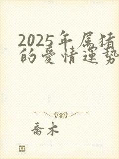 2025年属猪的爱情运势