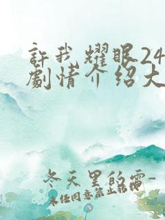 许我耀眼24集剧情介绍大结局