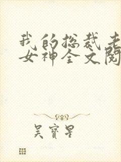 我的总裁老婆是女神全文阅读