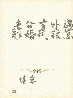 老公有外遇提出离婚我该怎么办