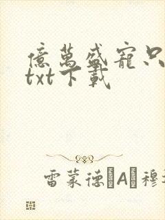 亿万盛宠只为你txt下载