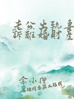 老公出轨妻子起诉离婚财产怎么分配