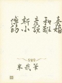 傅斯彦和秦知落的小说离婚后大佬追妻又跪了