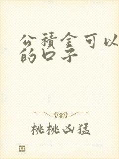 公积金可以贷款的口子