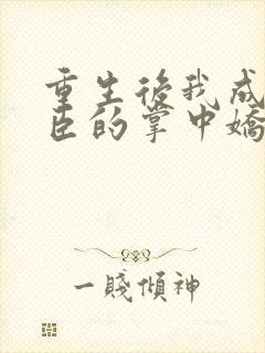 重生后我成了权臣的掌中娇看