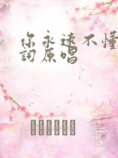 你永远不懂我歌词原唱