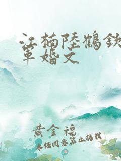 江楠陆鹤钦年代军婚文