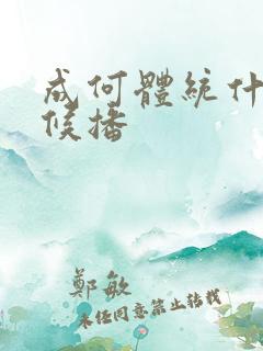 成何体统什么时候播