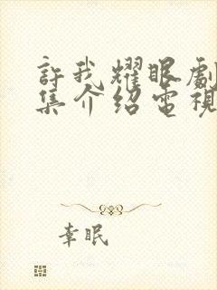 许我耀眼剧情分集介绍电视猫