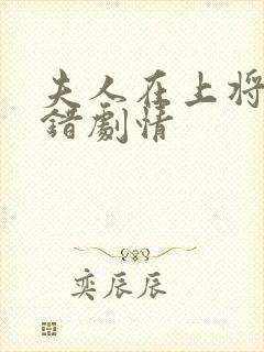 夫人在上将军知错剧情