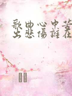 歌曲心中苦说不出悲伤谁在乎