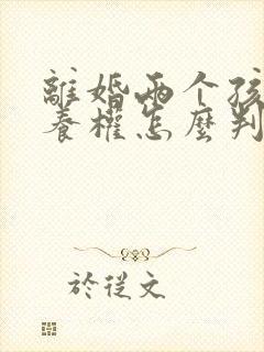 离婚两个孩子抚养权怎么判给女方