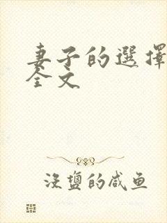 妻子的选择小说全文